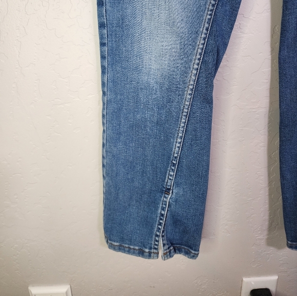 ZARA Hi-Rise Front Side Slit Ankle Cropped Jeans Size 6 - Picture 2 of 10